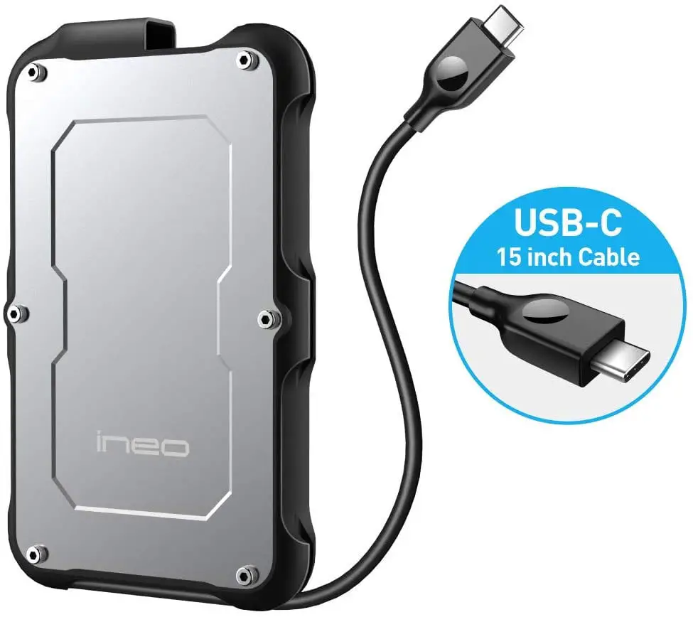 Type C Rugged Waterproof Shockproof External Hard Drive